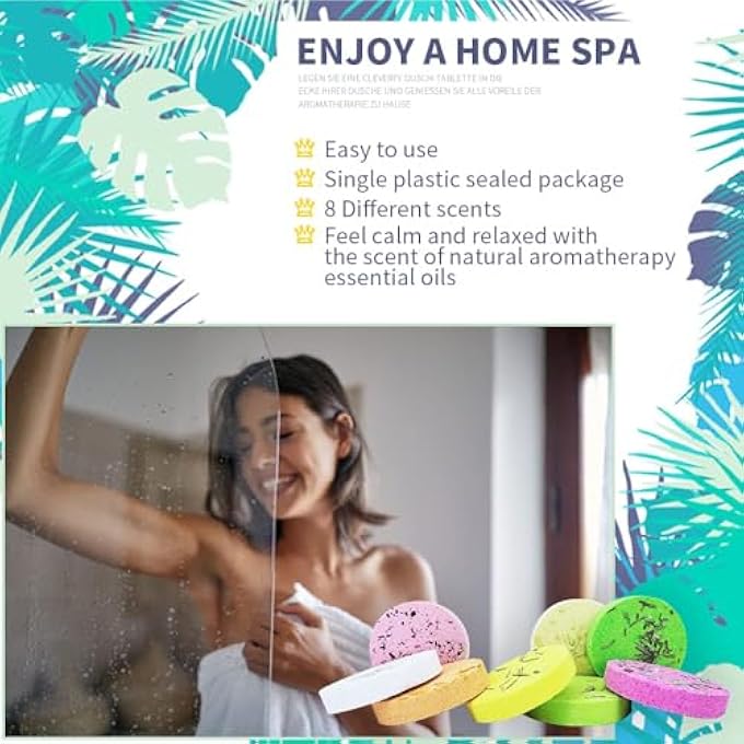 TYCA Shower Steamers, 8PCS Natural Aromatherapy Shower Steamers, Vaporizing Steam Spa Experience, Shower Bombs with Essential Oils for Relaxation, Enjoy Spa at Home - Family Pack, Gift for Men and Women - Image 3